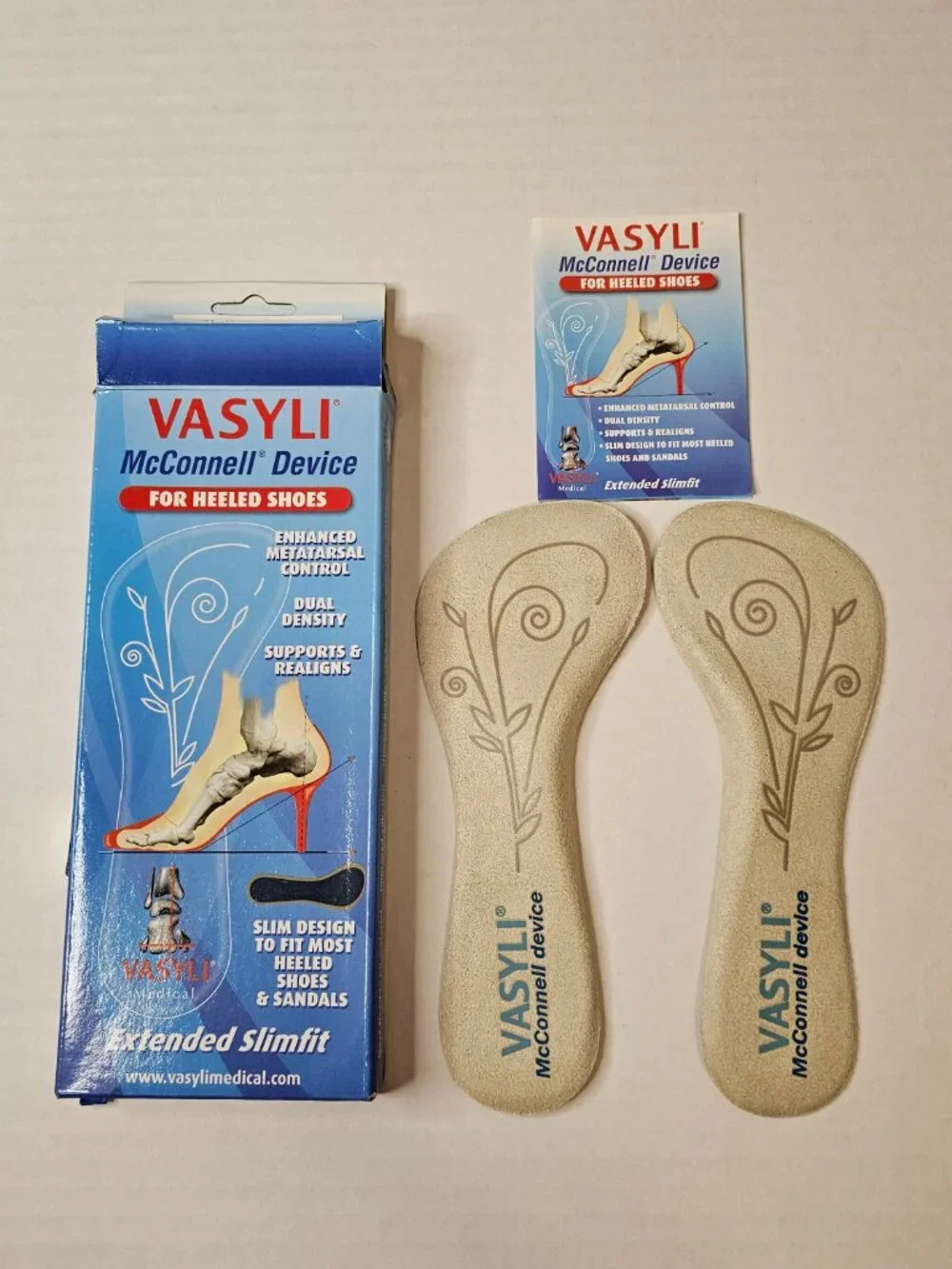 Vasyli Slimfit Shoe Inserts for Heeled Shoes, Size M (81/2-10) Woman's, NWOT
